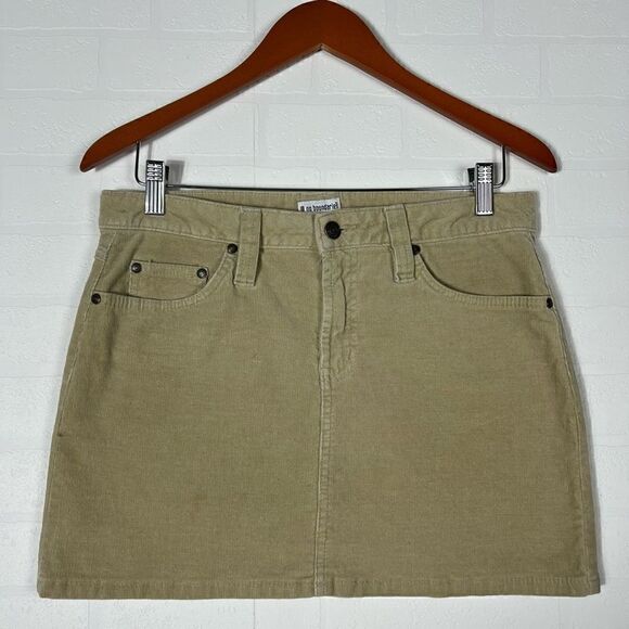 No Boundaries Y2K Tan Corduroy Mini Skirt Size 7 - Picture 2 of 11